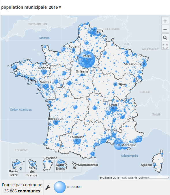 Carte interactive - Population légale 2016