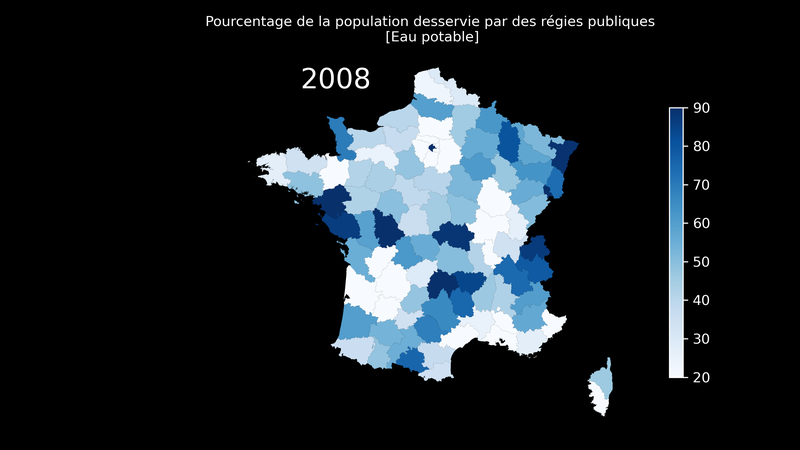 Evolution des modes de gestion de l'eau - régie publique ou délégation - par département 
