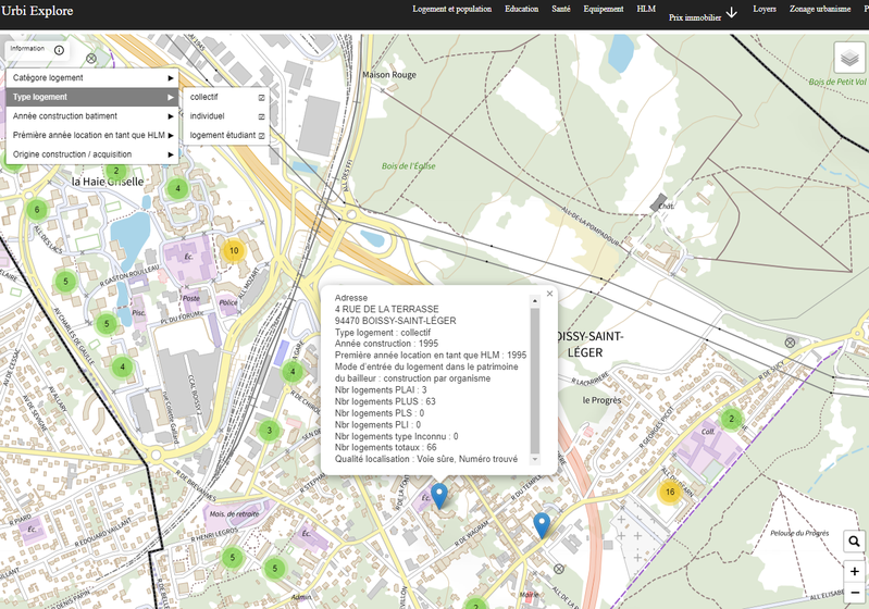 Carte des logements sociaux