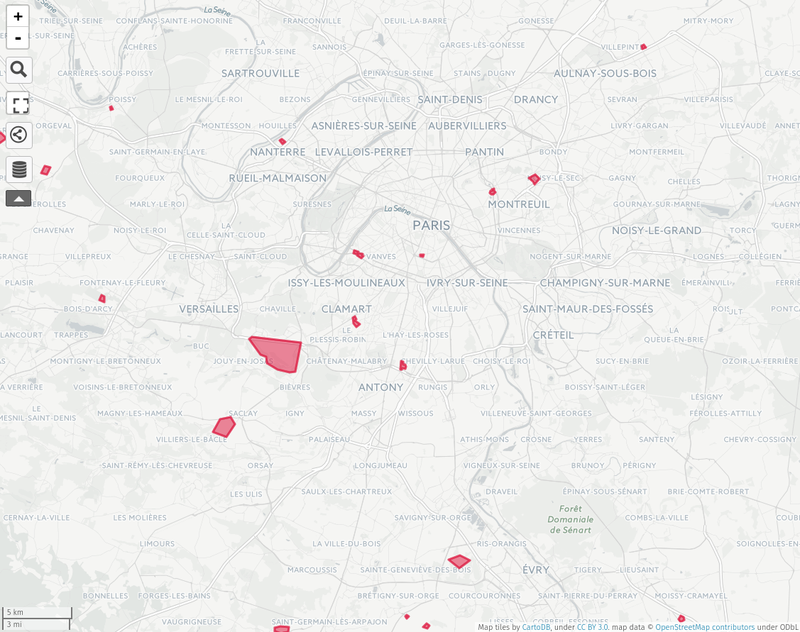 Visualisation des zones interdites de prises de vue aérienne
