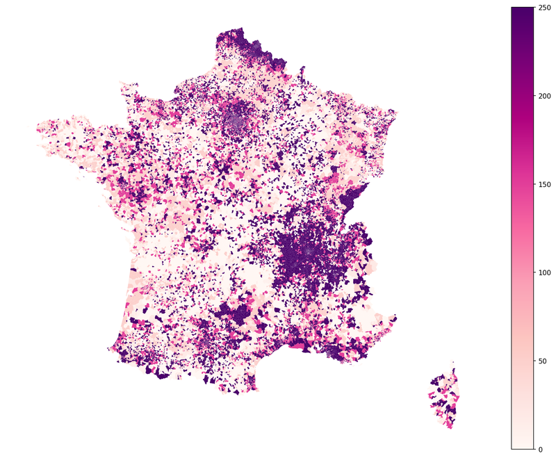 Visualisation de la classe de taux d'incidence