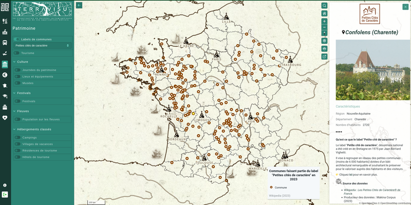 TerraVisu - Petites cités de caractère de France en 2023