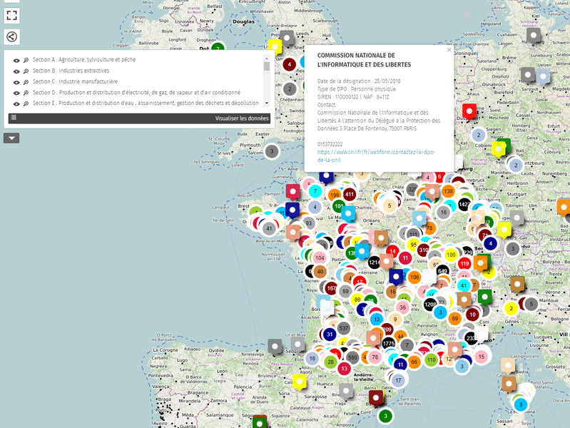 Cartographie des organismes ayant désigné un DPO