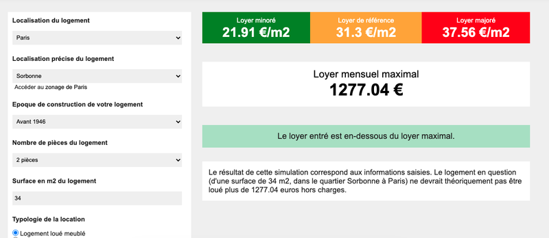 Simulateur universel de l'encadrement des loyers