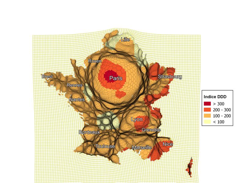 Dysfonction érectile : cartogramme des indices de consommation France 