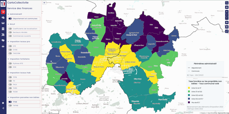 CartoCollectivité - Taxe Foncière sur les Propriétés Bâties (TFNB)