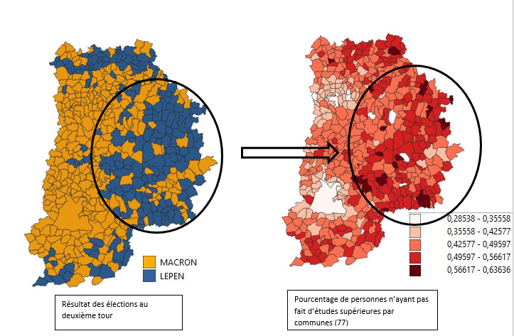 Analyse au niveau des études :élections présidentielles 2017(2ème tour) dans le département de Seine et Marne