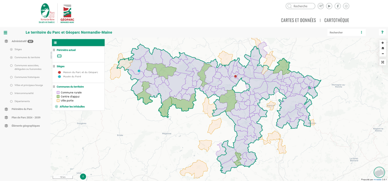 Le territoire du Parc et Géoparc Normandie-Maine