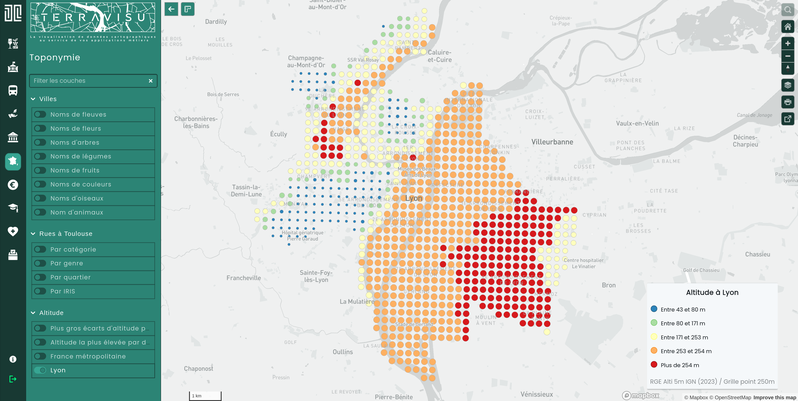 TerraVisu - Altitude à Lyon