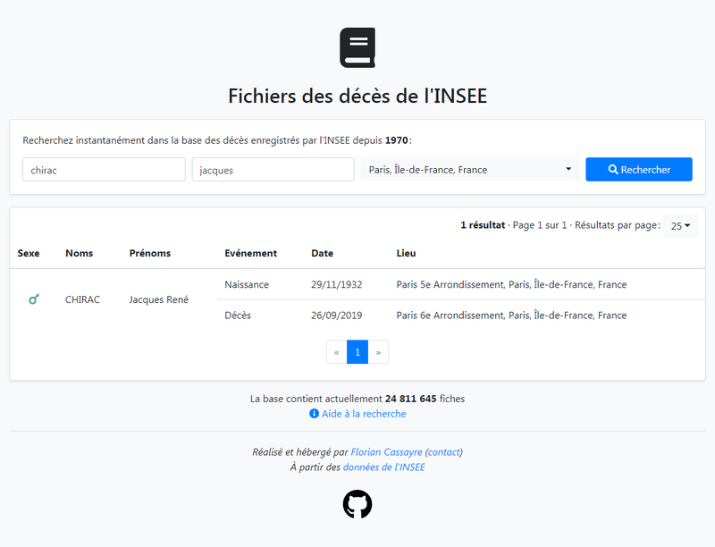 Plateforme de recherches des personnes décédées