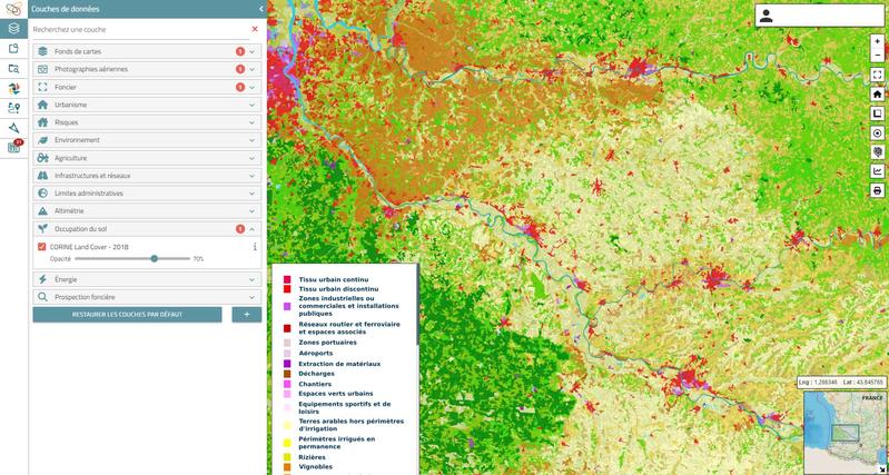 La donnée CORINE Land Cover est dans nos SIG 