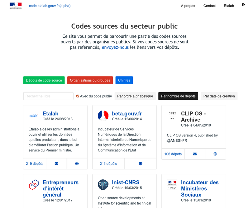 Les codes sources du secteur public