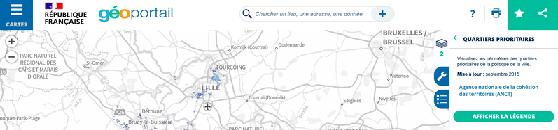 Service de localisation des QPV à partir d'une adresse (géoportail IGN)