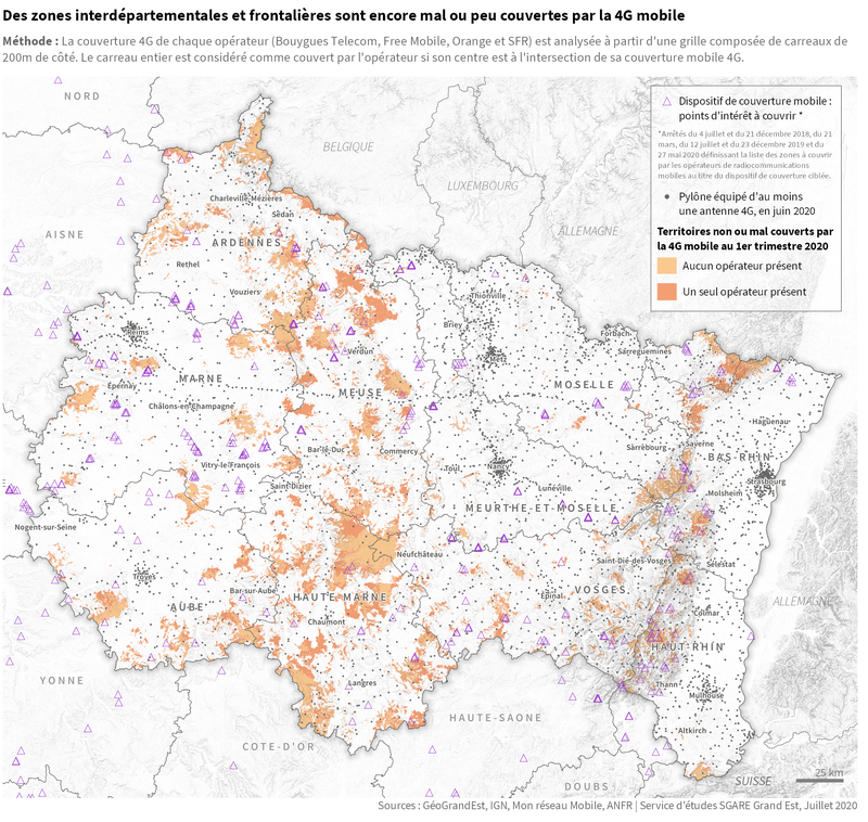 New Deal Mobile : deux années de progression de la couverture en réseau mobile 4G dans le Grand Est