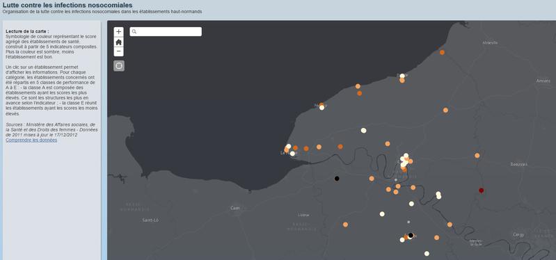 Lutte contre les maladies nosocomiales : cartographie des établissements haut-normands