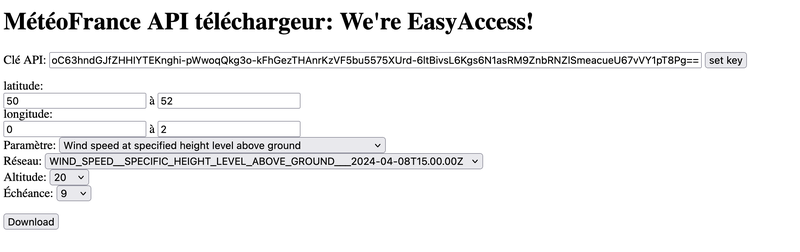MétéoFranceAPI : EasyAcces