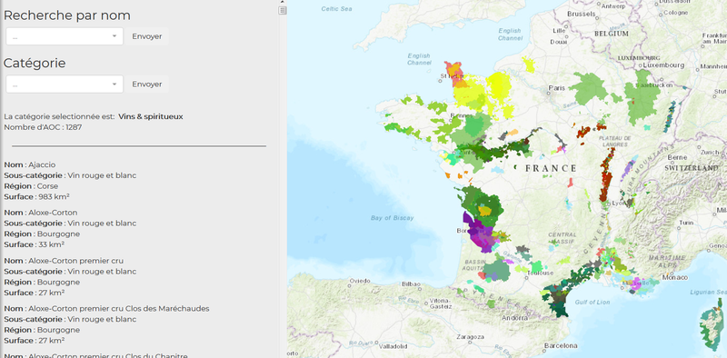 Cartographie des AOC (délimitation communale)