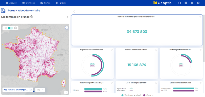 Répartition des femmes en France