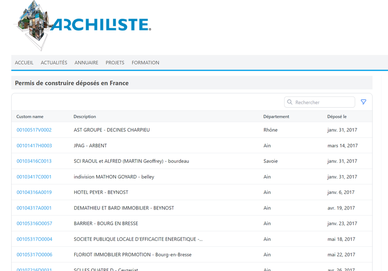 Consultation en ligne des permis de construire
