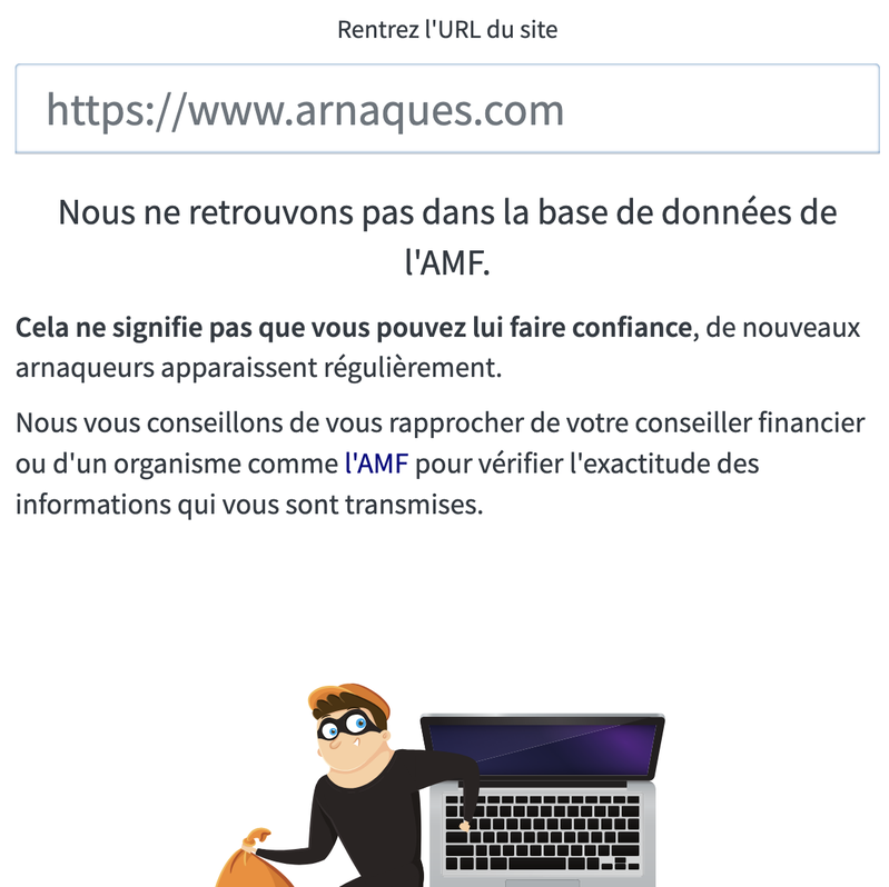 Utilisation de la base de données de l'AMF pour facilement connaître la liste noire de l'AMF