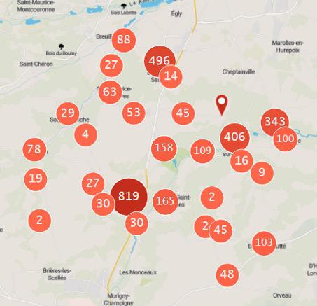 Carte interactive base de commerce entre juine et renarde 