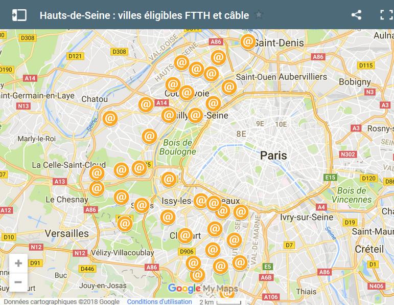 La couverture fibre optique et très haut débit par département