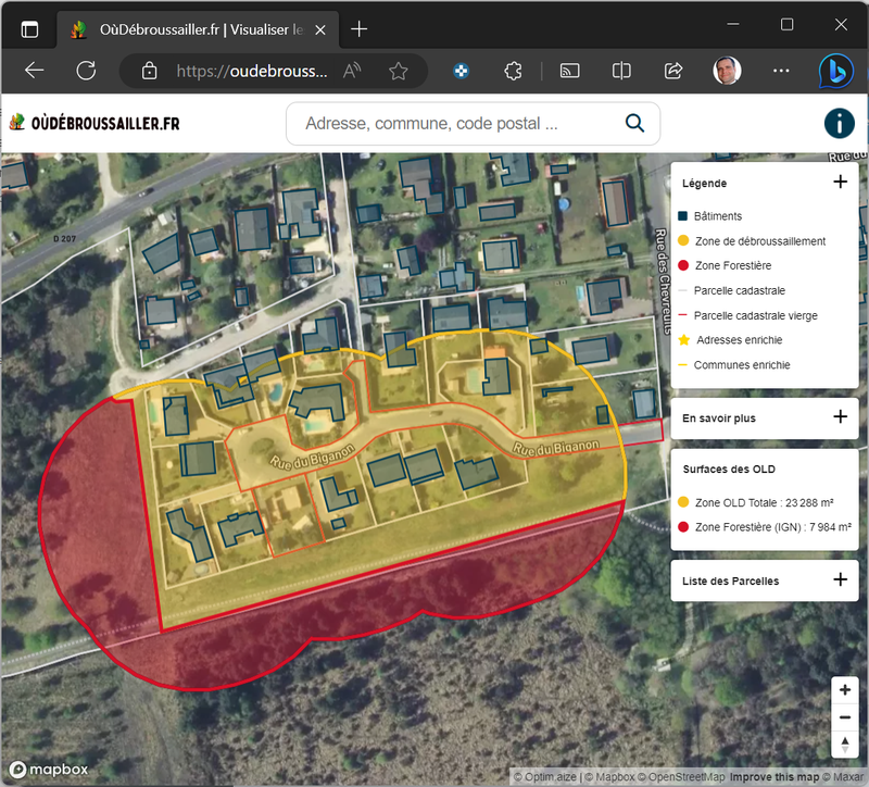 Où Débroussailler, application de visualisation des obligations légales de débroussaillement