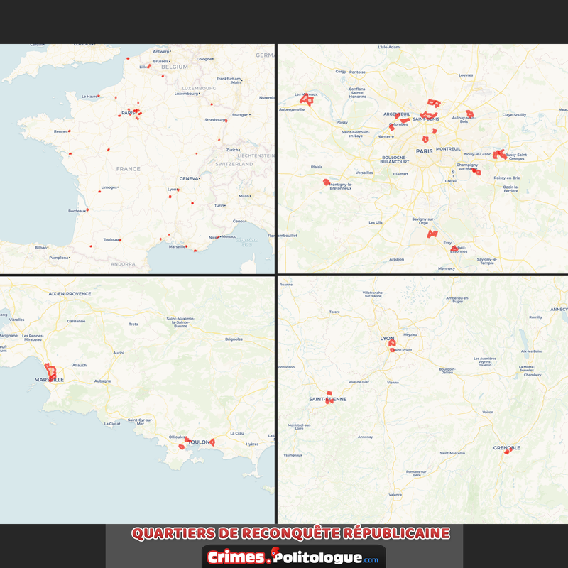 Quartiers de Reconquête Républicaine (Carte de France)