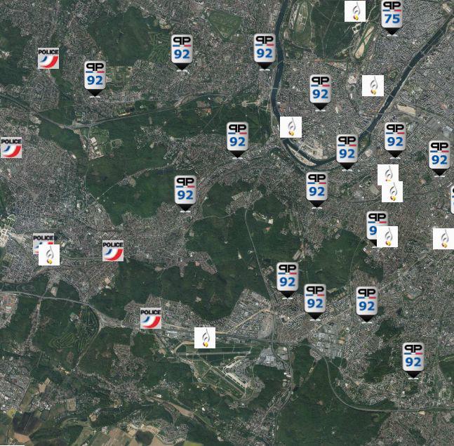 Visualisation dynamique sur le Géoportail des points d'accueil Police (et Gendarmerie)