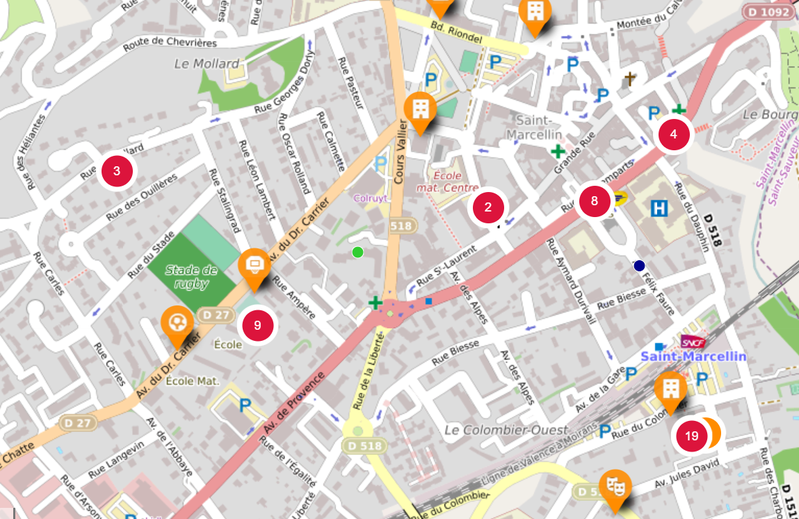 Cartographie des ERP et des associations de Saint-Marcellin