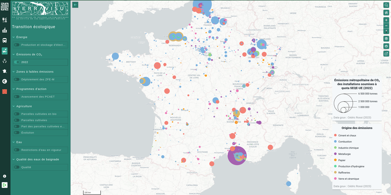 TerraVisu - Émissions de gaz à effet de serre