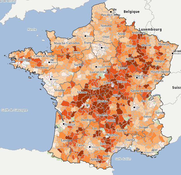 Cartographie dynamique sur la vacance de longue durée dans le parc privé par EPCI