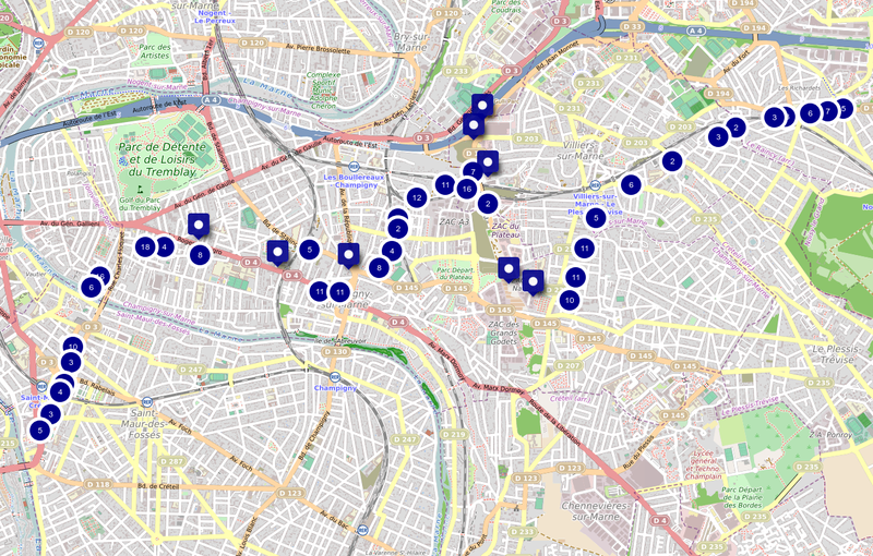 Carte des expropriations issues de DVF