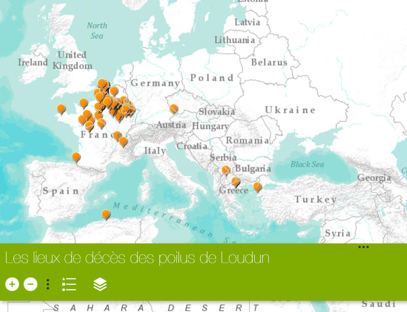 Les lieux de décès des Poilus de Loudun