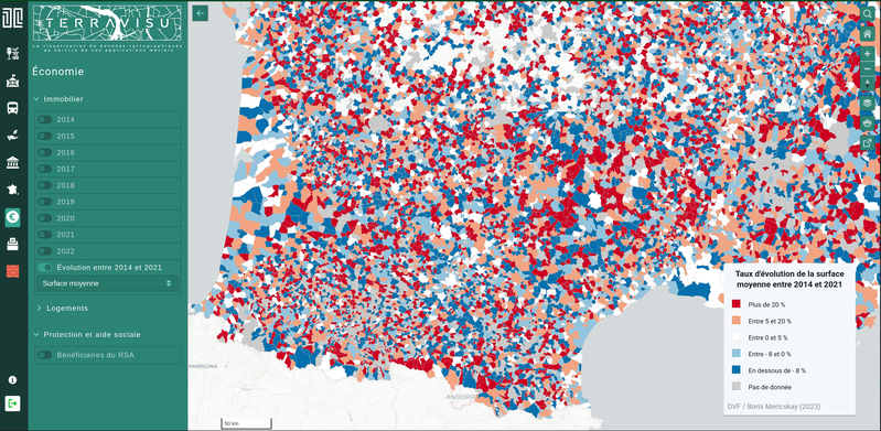 TerraVisu - Évolution de l'immobilier entre 2014 et 2021