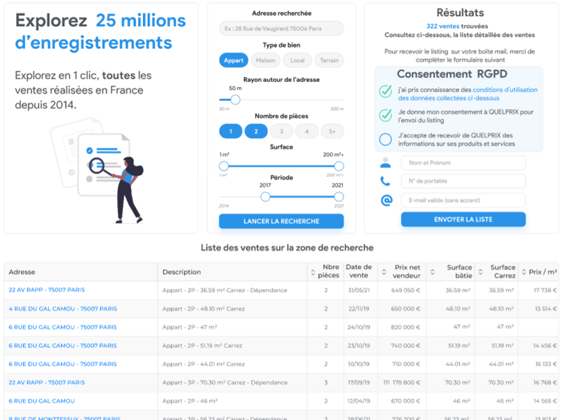 Explorateur Gratuit des ventes immo - DVF