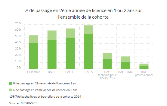 Les parcours et la réussite des bachelières et bacheliers inscrits en licence