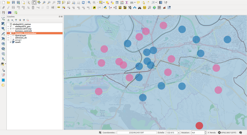 Visualisation par bureau de vote sur le département du Tarn