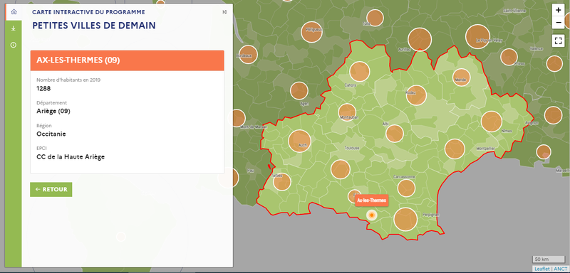 Cartographie interactive du programme Petites villes de demain
