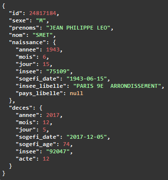 Notre API Décès à votre service