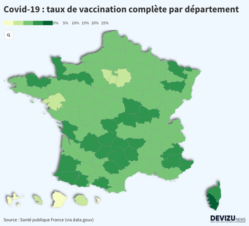 L'évolution de la vaccination par département