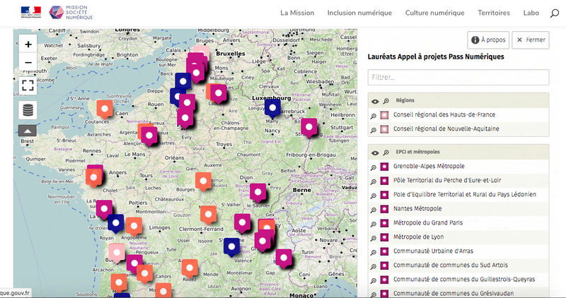 Visualisation des lauréats et données de l'AAP