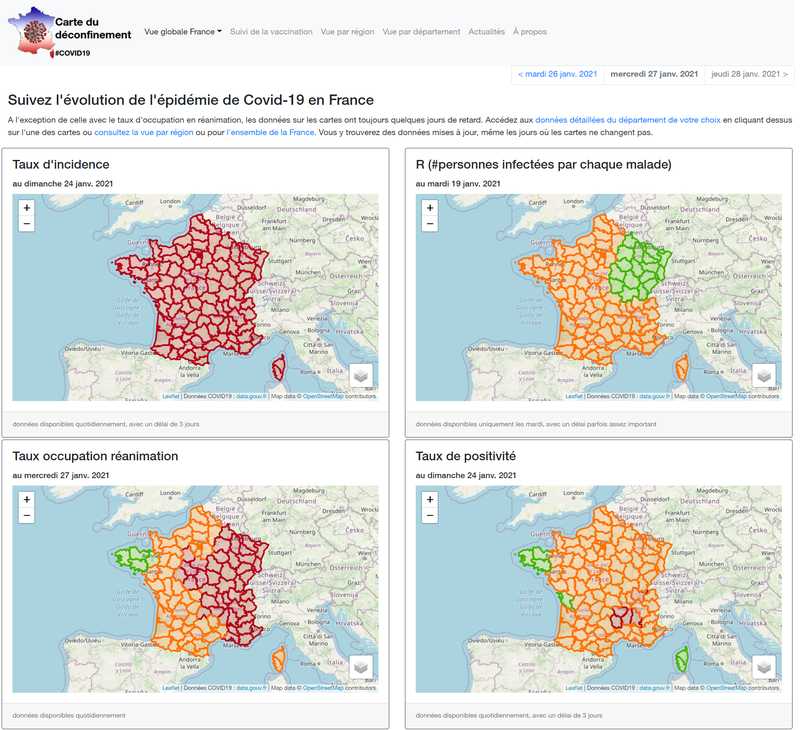 Carte du déconfinement