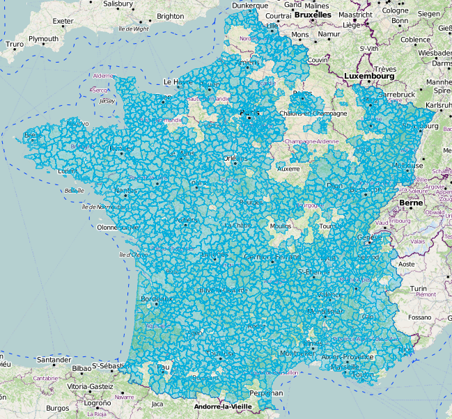 Visualisation des EPCI présents dans OpenStreetMap