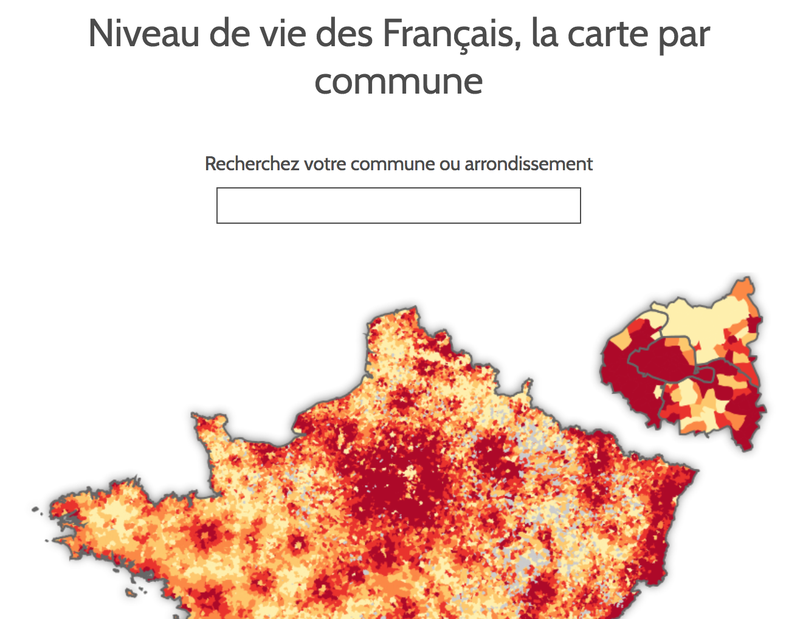 Niveau de vie des Français, la carte par commune