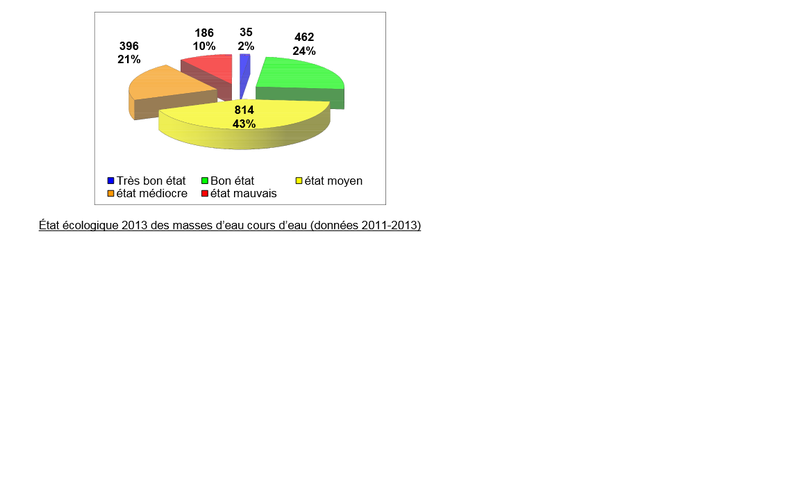 Etat des masses d'eau dans le bassin Loire-Bretagne en 2013