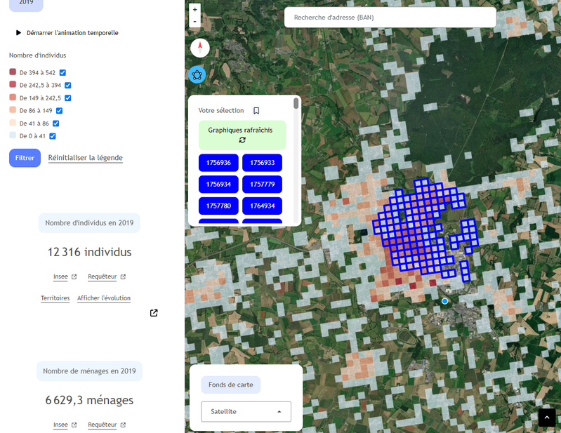 Observatoire des données Insee carroyées (200 mètres)