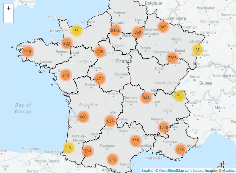 Carte des parrainages à l'élection présidentielle 2022