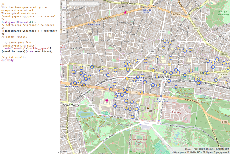 Places de parking PMR à Vincennes