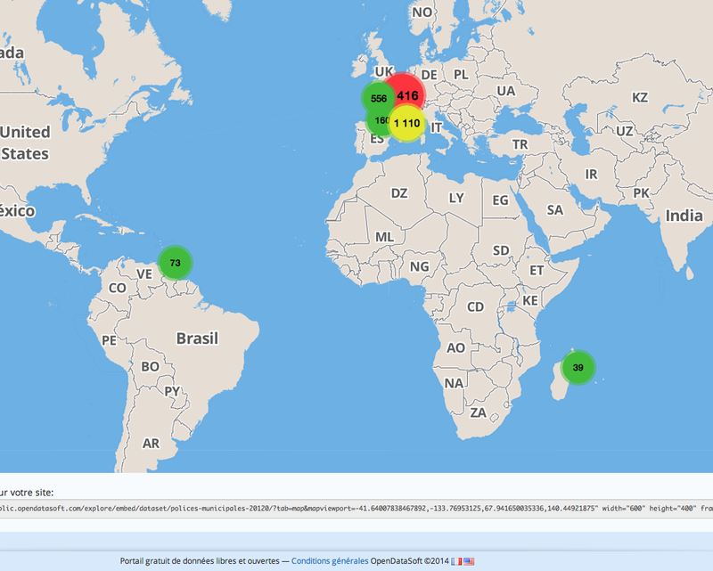 Carte interactive des polices municipales - 2012